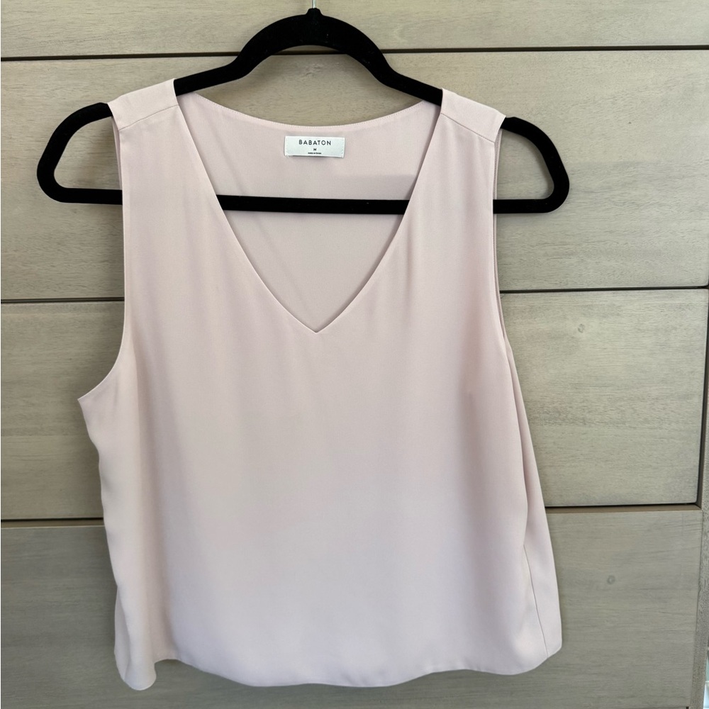 Aritzia Babaton Murphy Pale Pink V-Neck Sleeveless